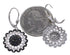 Sterling Silver Black White CZ Hook Dangle Earrings AS55263